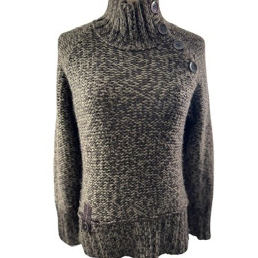 "LOLE" Vintage Chunky Heavy Sweater Button Down‎ Neck Grunge Tween Preppy Soft